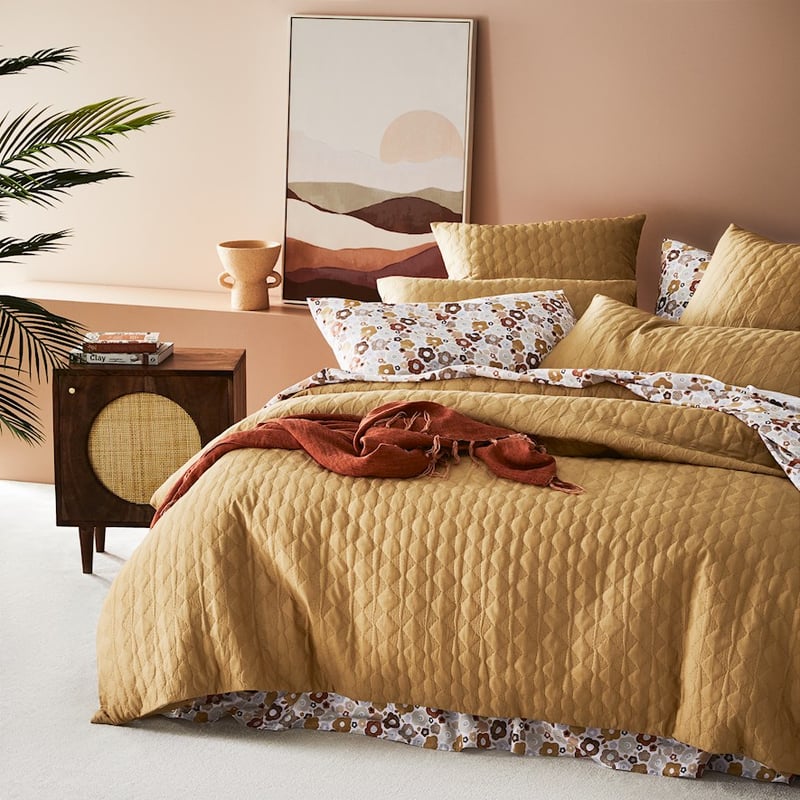 Pebble Cashew Quilted Quilt Cover Separates