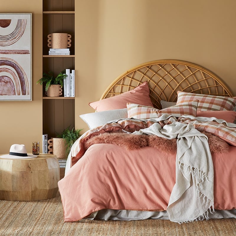 Vintage Washed Linen Misty Rose Quilt Cover Set + Separates