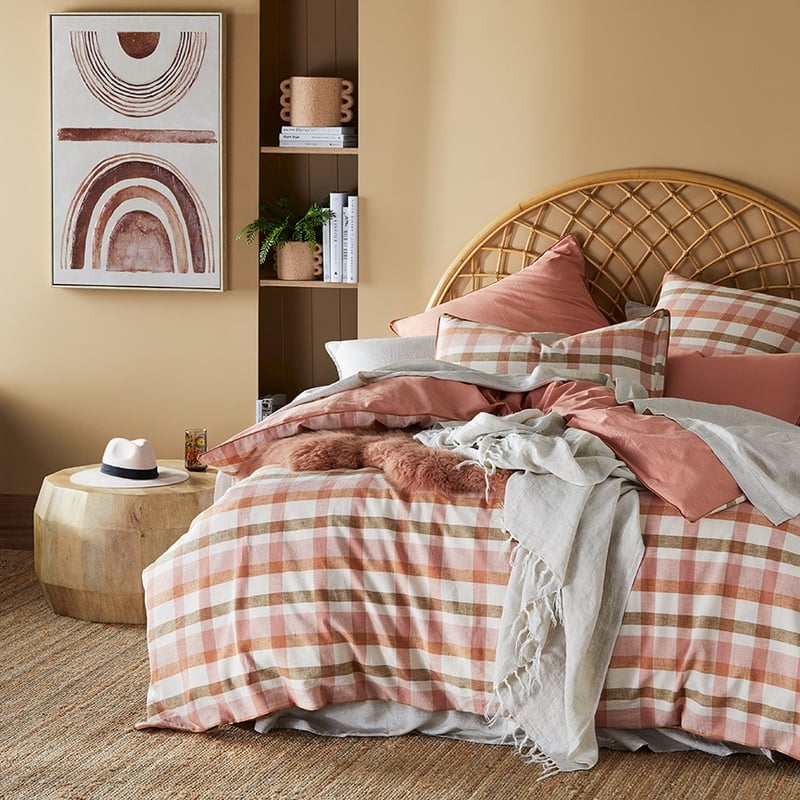 Vintage Washed Linen Misty Rose Quilt Cover Set + Separates