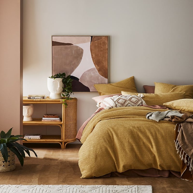 Bree Boucle Mustard Quilt Cover Separates