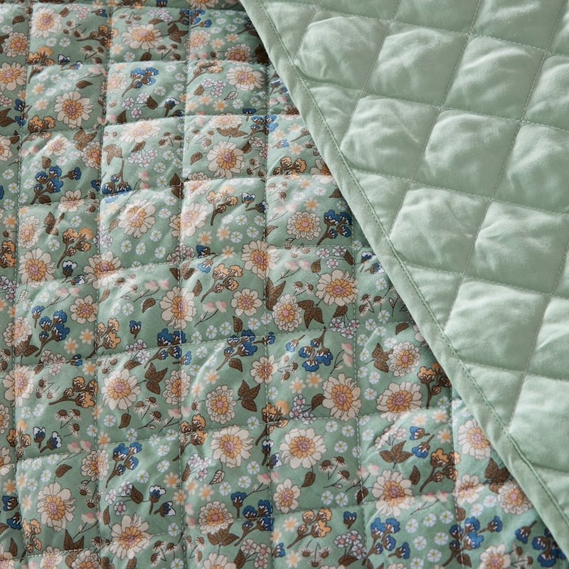 Sage Floral Coverlet Queen/King Sage Floral Coverlet