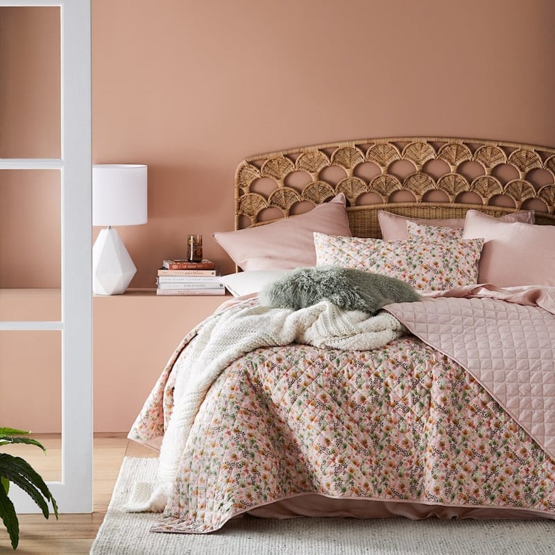 Pink Floral Coverlet Separates