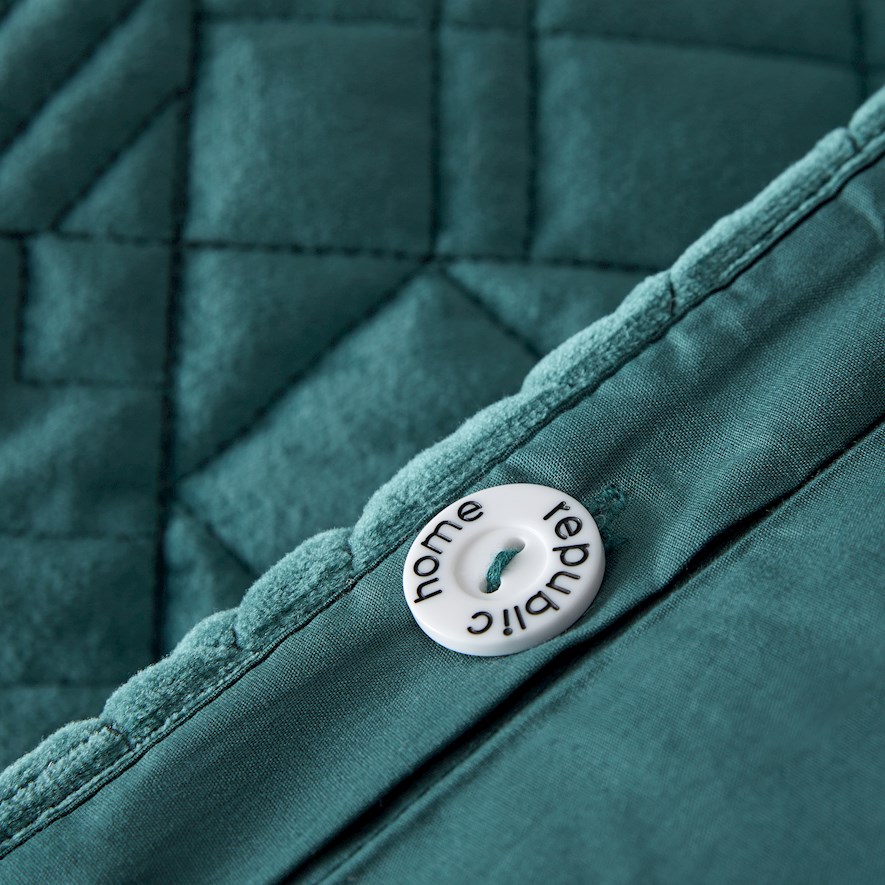 Florence Teal Velvet Quilted Quilt Cover Separates