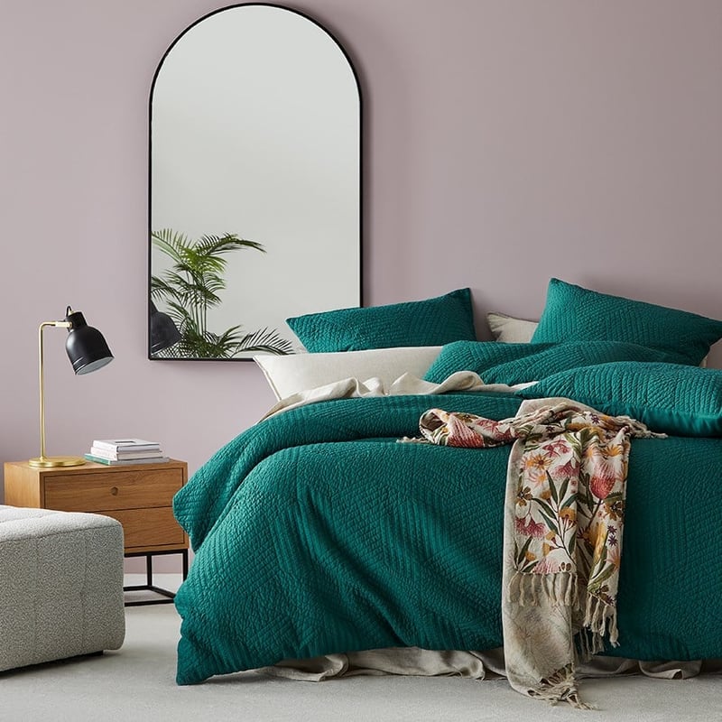 Kaito Bottle Green Quilted Quilt Cover Separates