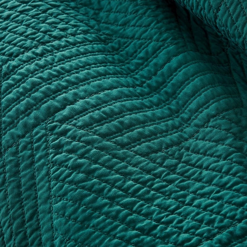 Kaito Bottle Green Quilted Quilt Cover Separates