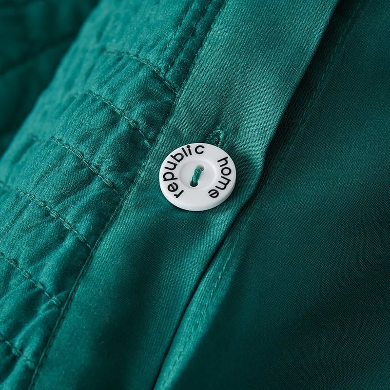 Kaito Bottle Green Quilted Quilt Cover Separates