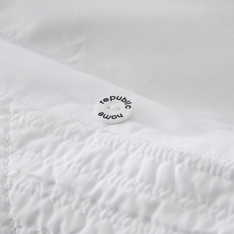 Kaito White Quilted Quilt Cover Separates