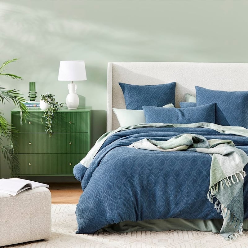 Mirella Matelasse Navy Quilt Cover Separates