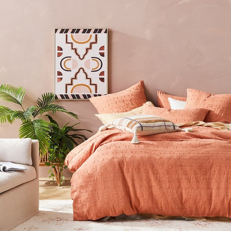Cisco Matelasse Burnt Orange Quilt Cover Separates