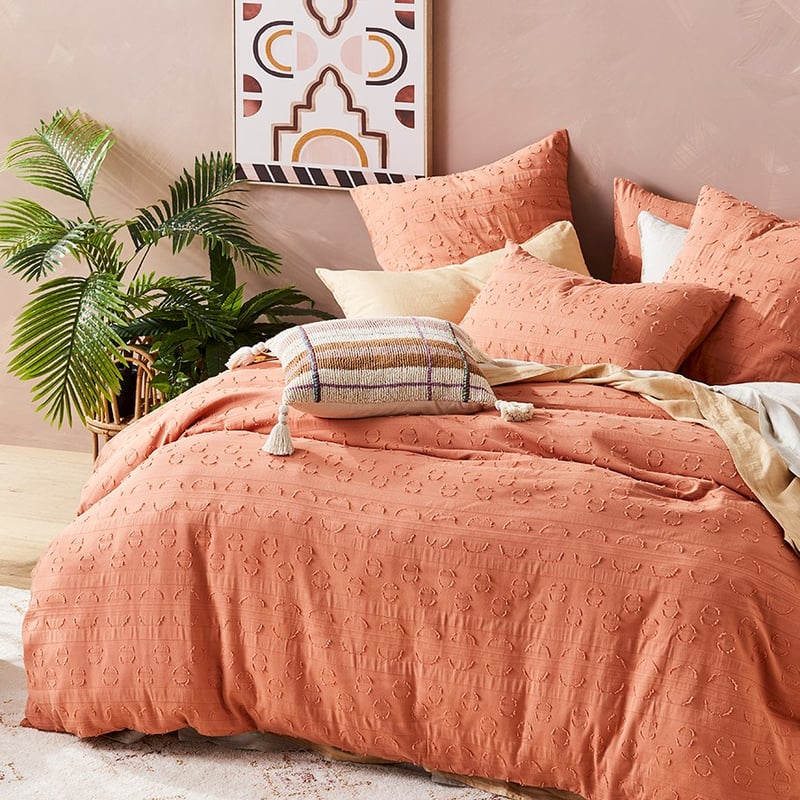 Cisco Matelasse Burnt Orange Quilt Cover Separates