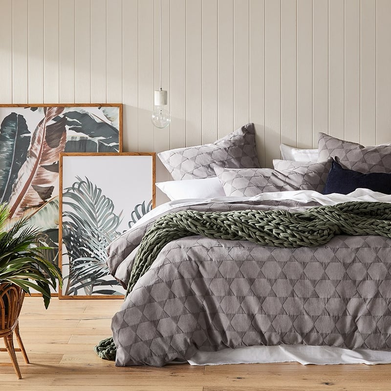 Lennox Matelasse Coal Quilt Cover Separates