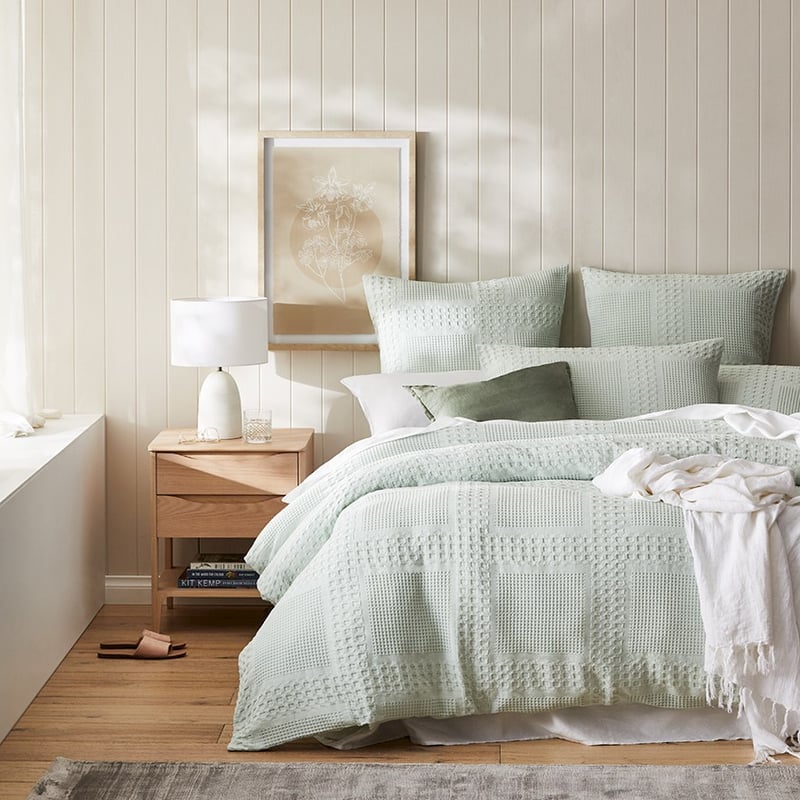 Waffle Check Mist Quilt Cover Separates