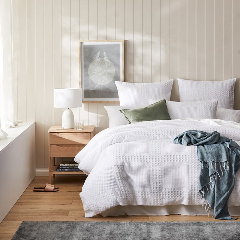 Waffle Check White Quilt Cover Separates