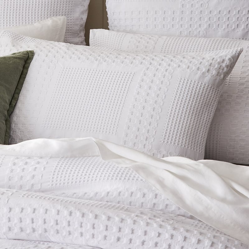 Waffle Check White Quilt Cover Separates