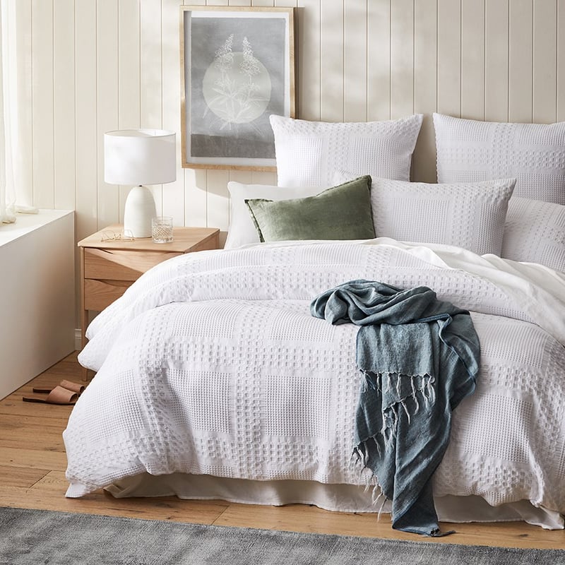Waffle Check White Quilt Cover Separates