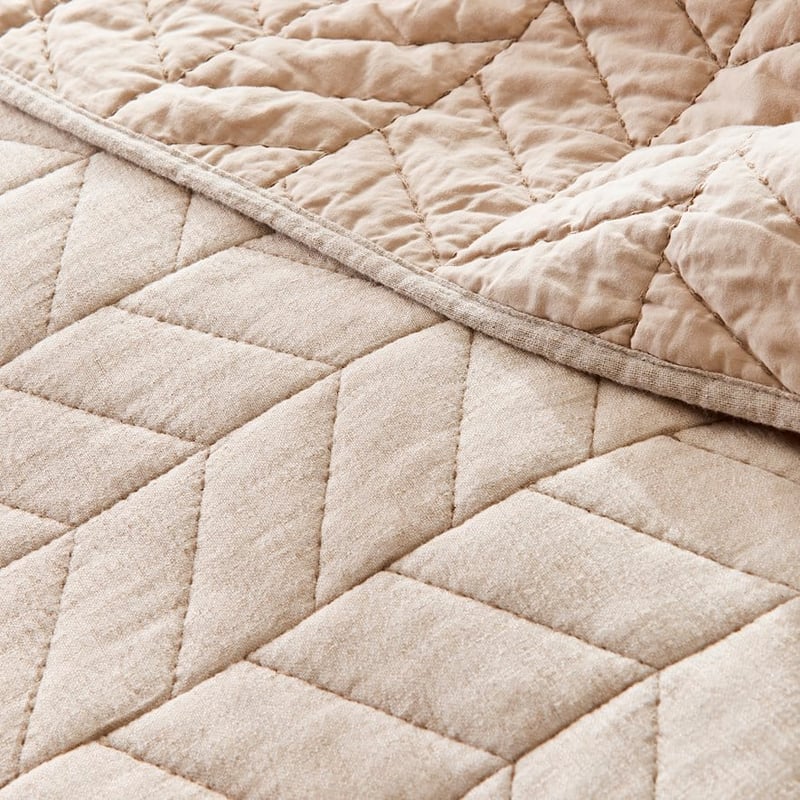 Emmie Natural Quilted Coverlet Separates