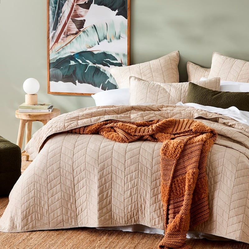 Emmie Natural Quilted Coverlet Separates