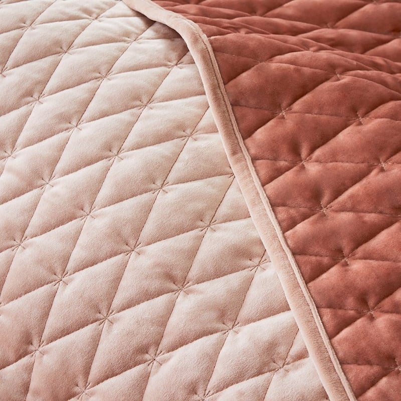 Peggy Velvet Clay Quilted Coverlet Separates