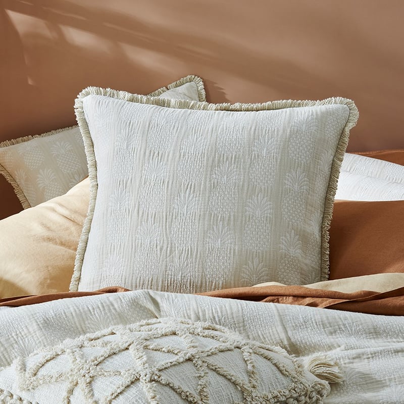 Pineapple Jacquard Natural Quilt Cover Separates