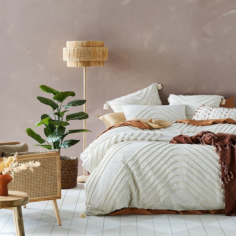 Ollie Tufted Vanilla Quilt Cover Separates