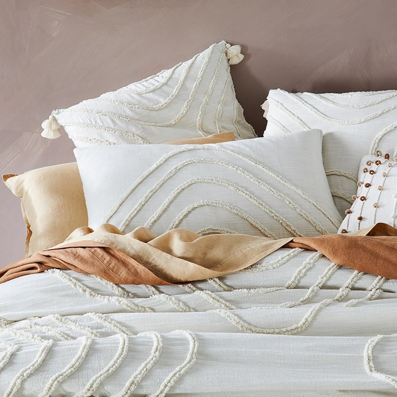 Ollie Tufted Vanilla Quilt Cover Separates