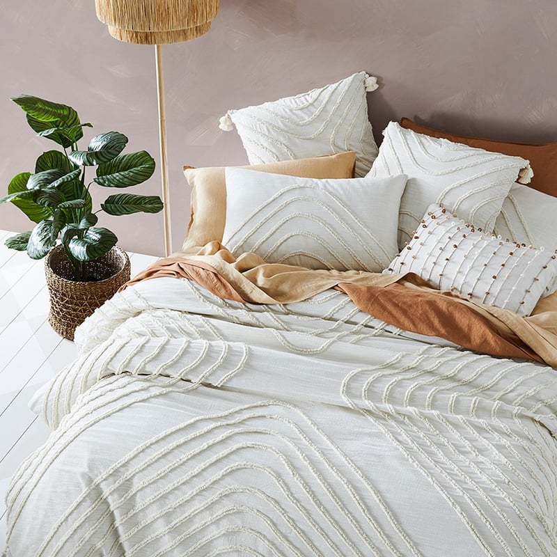 Ollie Tufted Vanilla Quilt Cover Separates