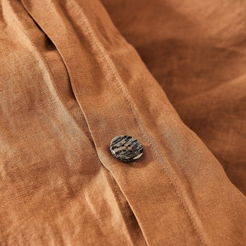 Vintage Washed Linen Caramel Quilt Cover Separates