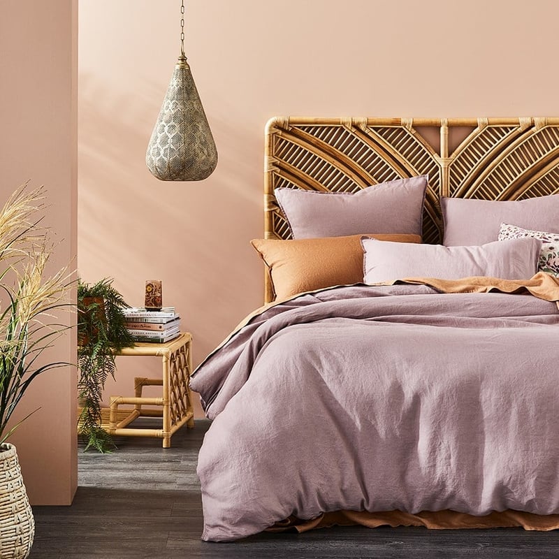 Vintage Washed Linen Dusty Mauve Quilt Cover Separates