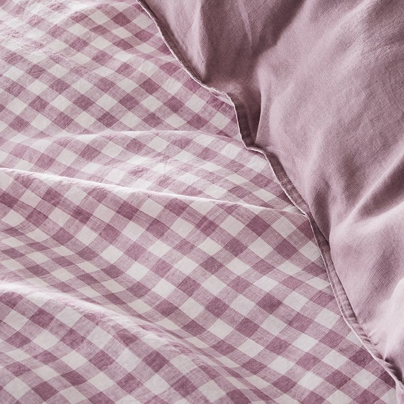 Vintage Washed Linen Dusty Mauve Quilt Cover Separates