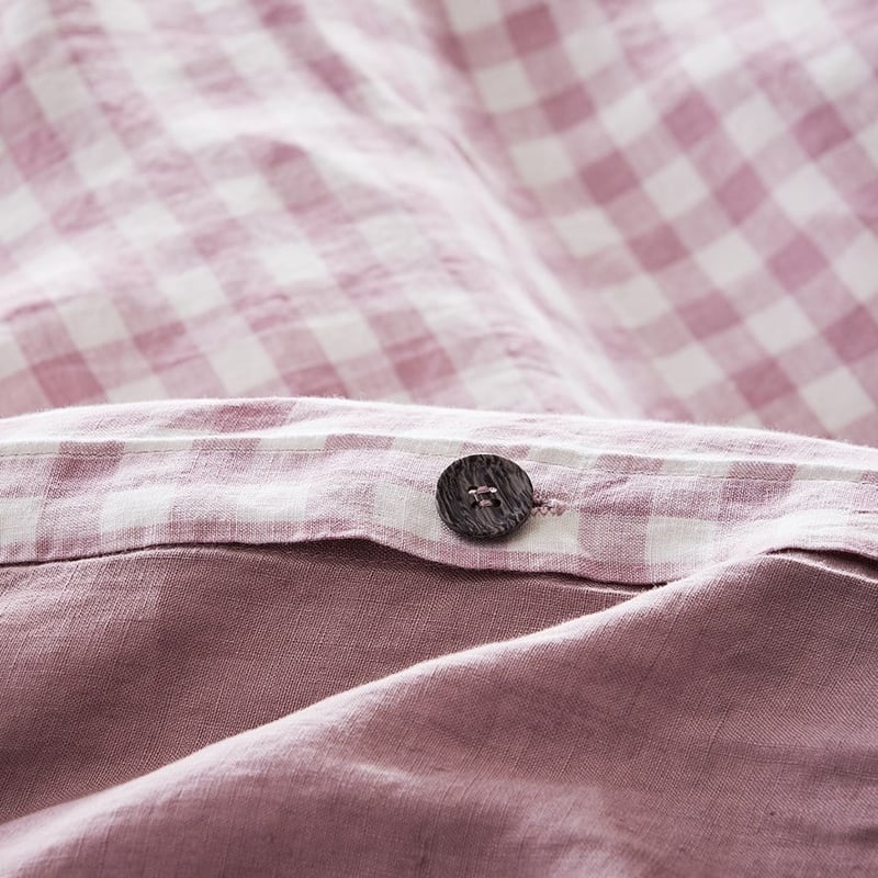 Vintage Washed Linen Dusty Mauve Quilt Cover Separates