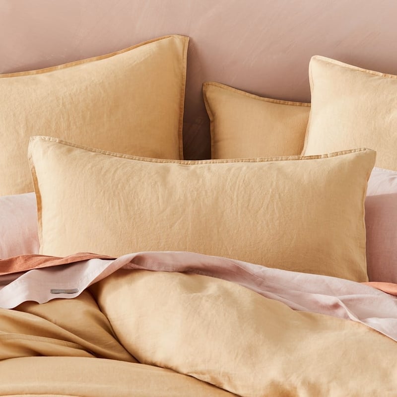 Vintage Washed Linen Latte Quilt Cover Separates