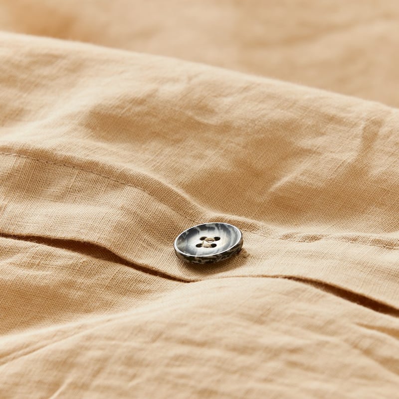 Vintage Washed Linen Latte Quilt Cover Separates