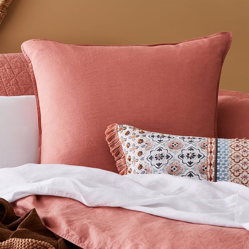 Vintage Washed Linen Rouge Quilt Cover Separates