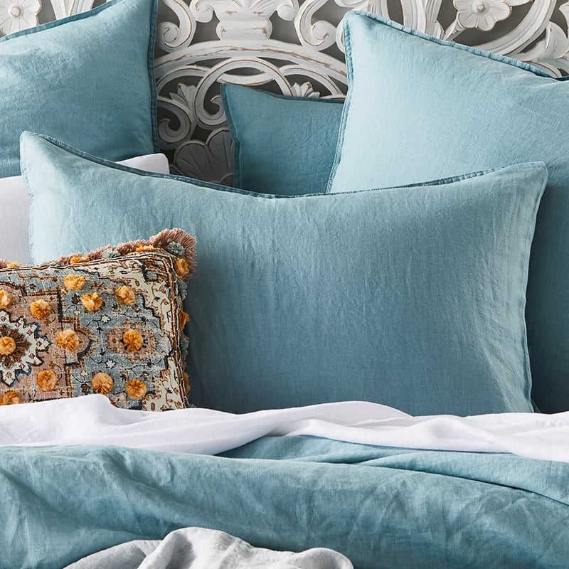 Vintage Washed Linen Seafoam Quilt Cover Separates