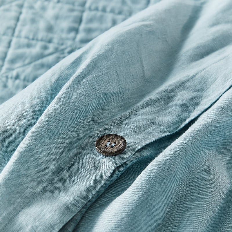 Vintage Washed Linen Seafoam Quilt Cover Separates