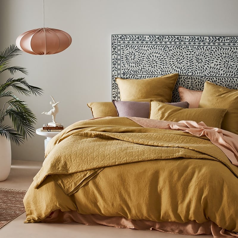 Vintage Washed Linen Cashew Quilt Cover Separates