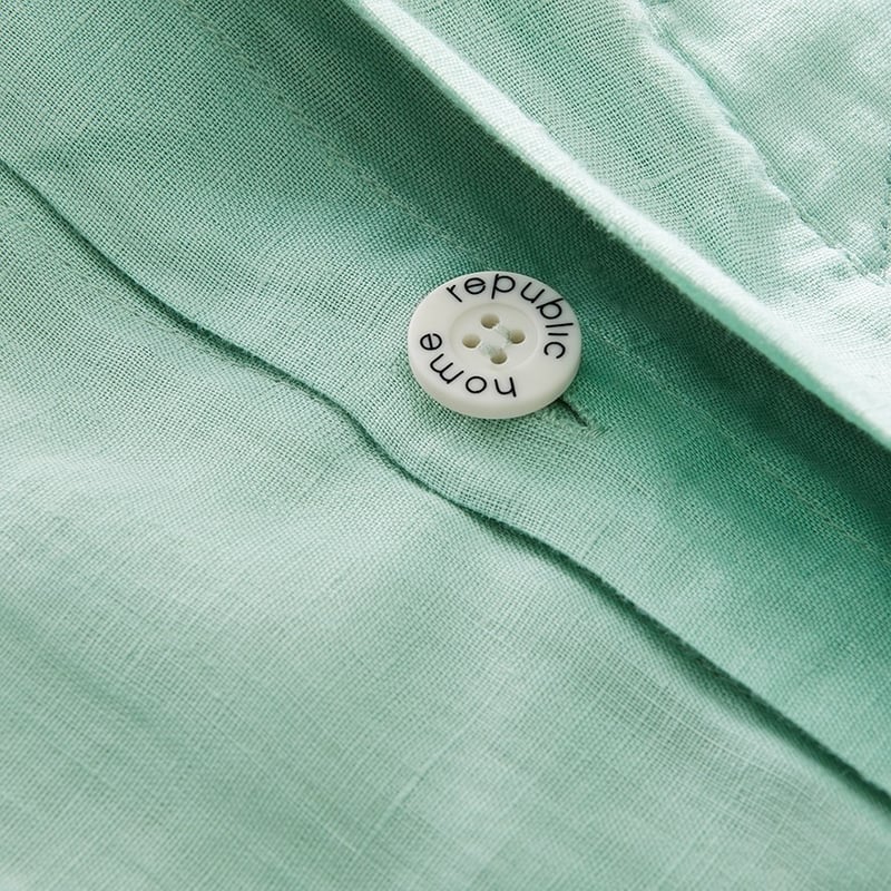 Vintage Washed Linen Dusty Mint Quilted Quilt Cover Separates