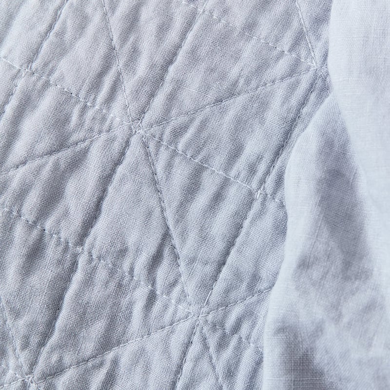Vintage Washed Linen Blue Dust Quilted Coverlet Separates