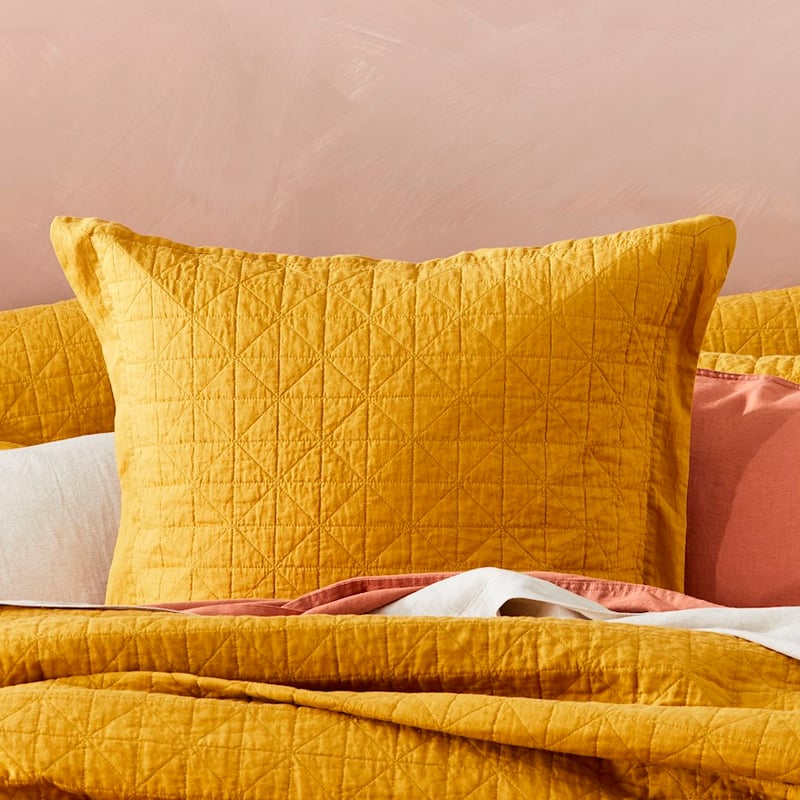 Vintage Washed Linen Chai Quilted Coverlet Separates