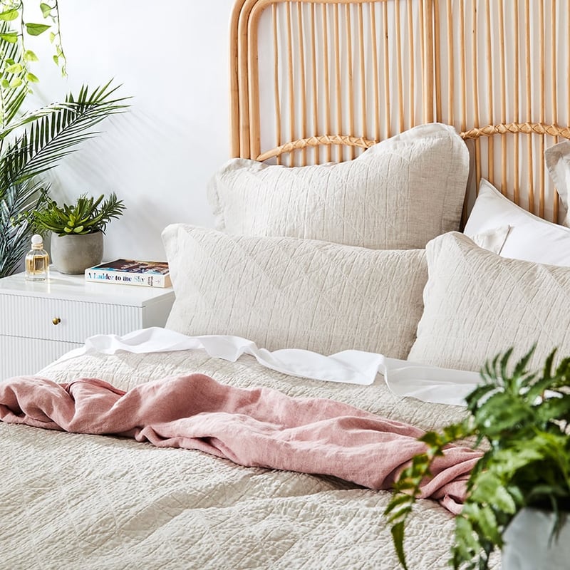 Vintage Washed Linen Linen Quilted Quilt Cover Separates