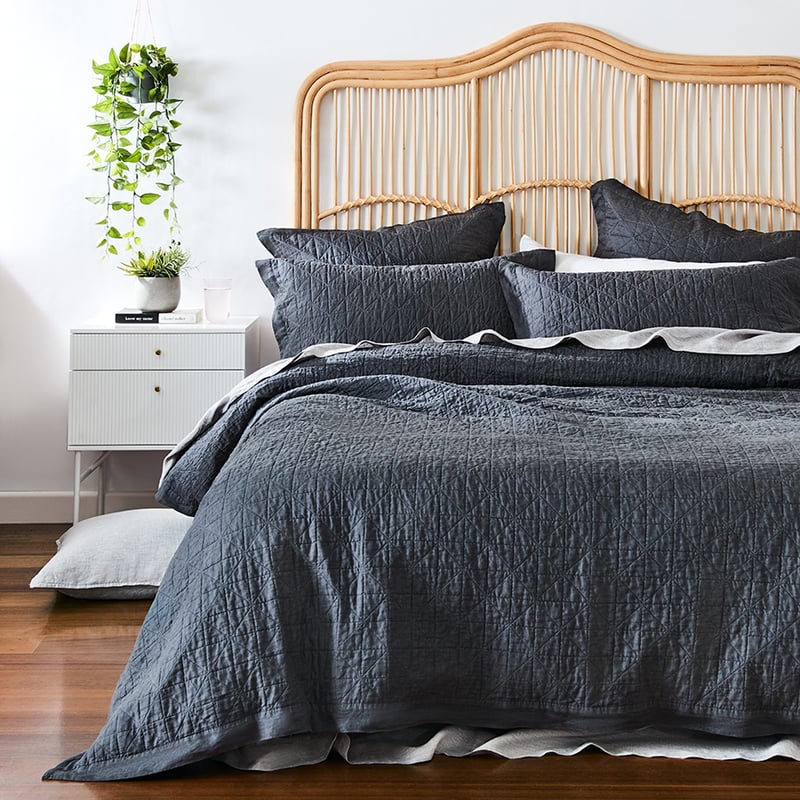 Vintage Washed Linen Magnet Quilted Quilt Cover Separates