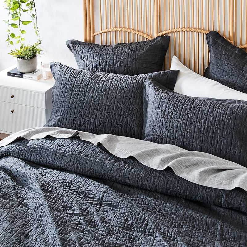 Vintage Washed Linen Magnet Quilted Quilt Cover Separates