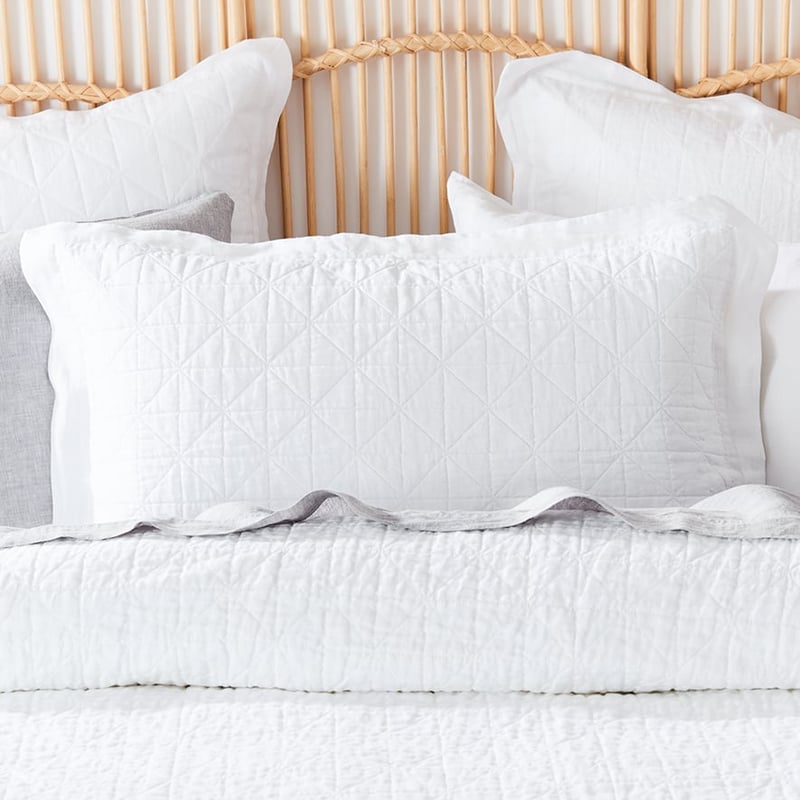 Vintage Washed Linen White Quilted Quilt Cover Separates