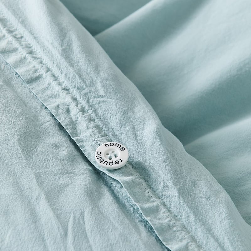 Stonewashed Cotton Ice Blue Quilt Cover Separates