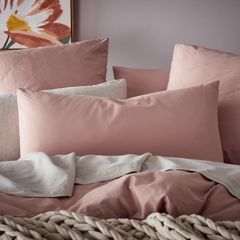 Stonewashed Cotton Misty Rose Quilt Cover Separates