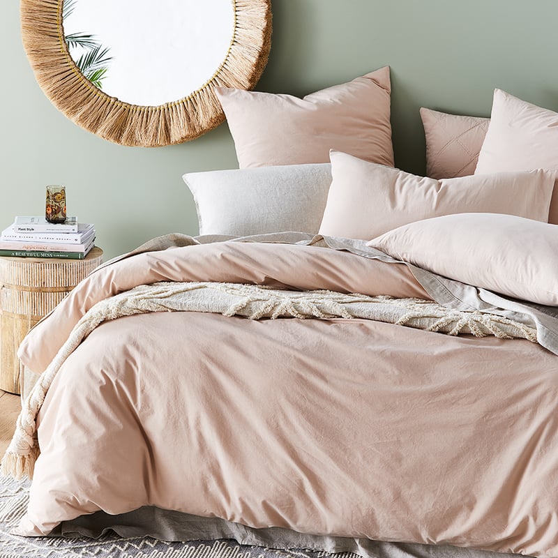 Stonewashed Cotton Nude Quilt Cover Separates
