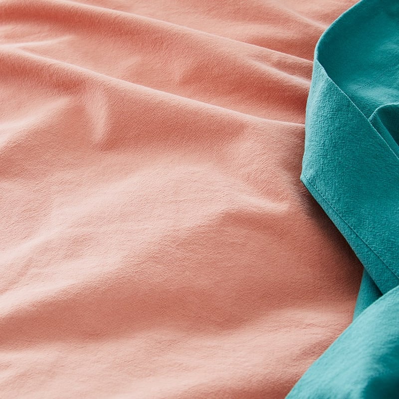 Stonewashed Cotton Salmon Quilt Cover Separates