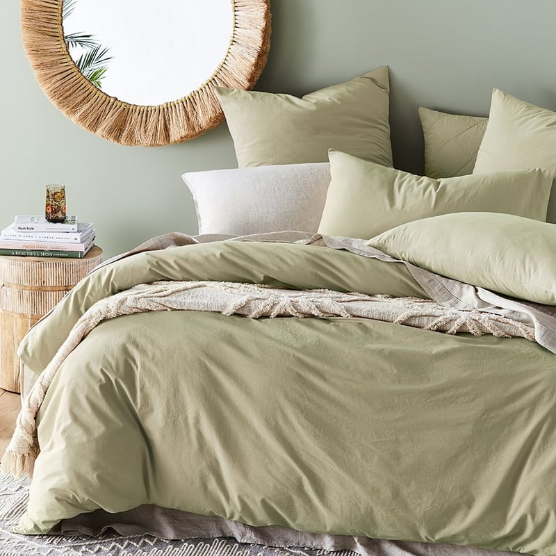 Stonewashed Cotton Soft Khaki Quilt Cover Separates