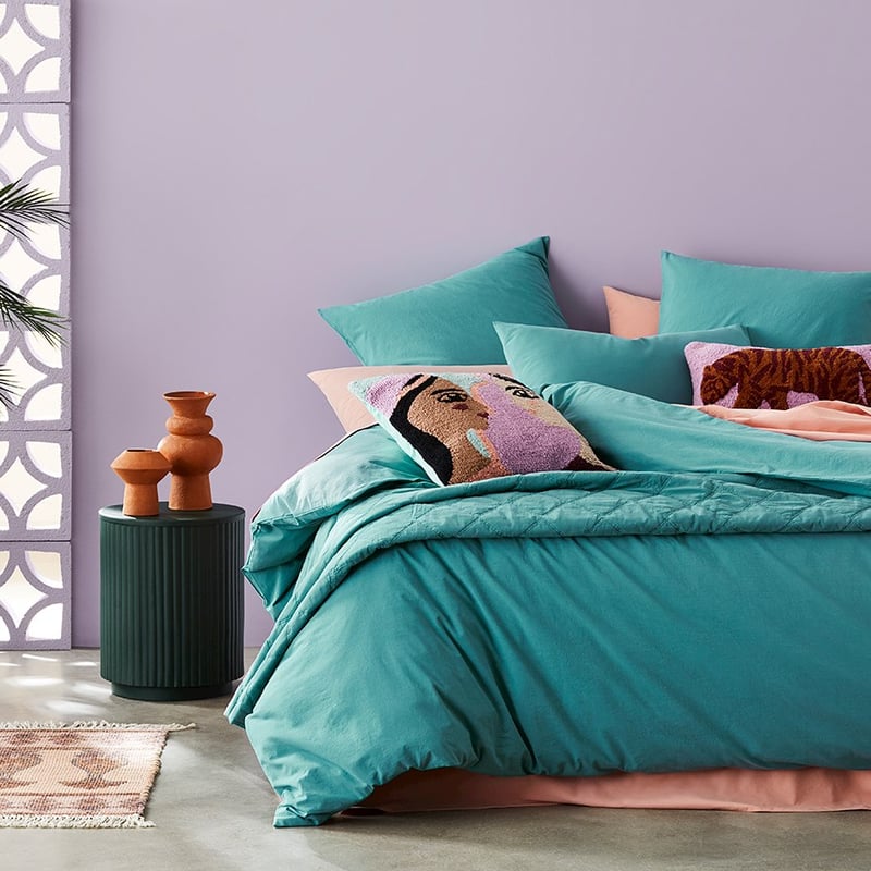 Stonewashed Cotton Teal Quilt Cover Separates