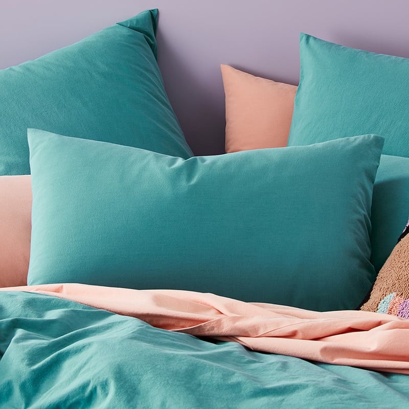 Stonewashed Cotton Teal Quilt Cover Separates